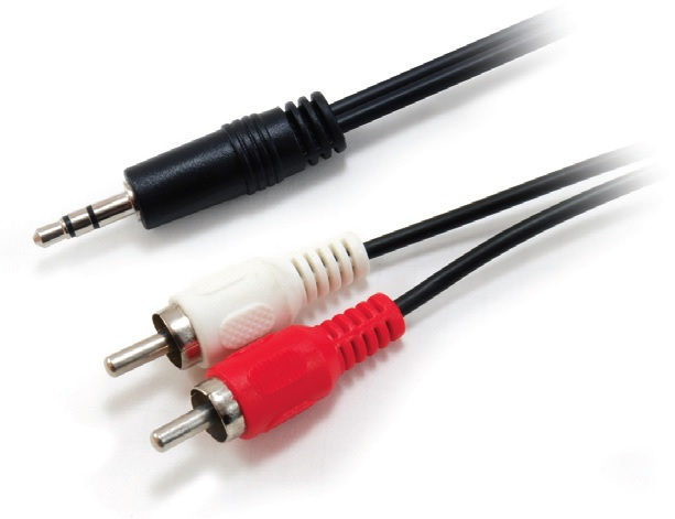 Equip Audiokabel 3.5mm->2xRCA St/St 2.50m schwarz Polybeutel