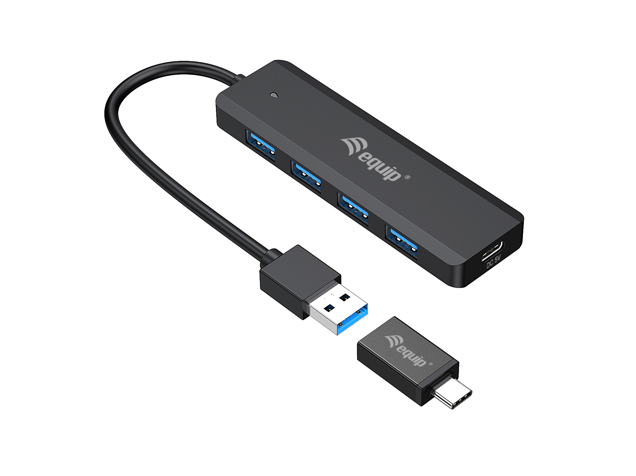 Equip 4-Port USB-A3.2-Hub->4xUSB-A 3.2 +USB-C Adapter 5Gbps
