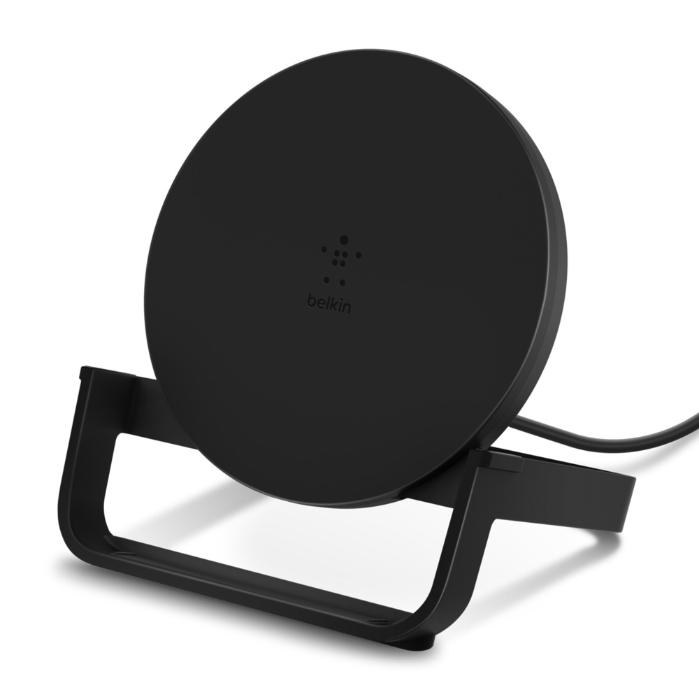 10W WIRELESS CHARGING STAND MICROUSBCABLE W/POWER SUPP BLACK