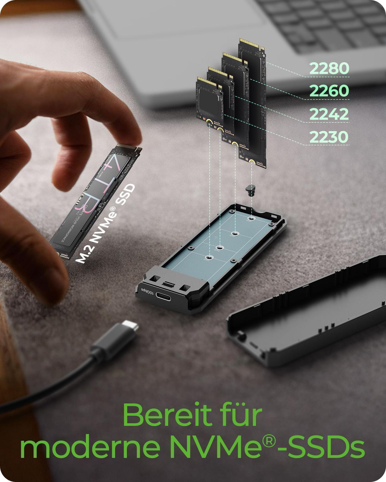Geh. IcyBox Spade Case 1805 NVMe M.2 USB 3.2 Gen 2 Type-C
