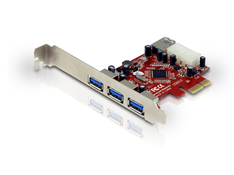 CONCEPTRONIC PCIe1x Card 3xUSB-A Ext./1xUSB-A Int. 5Gbps