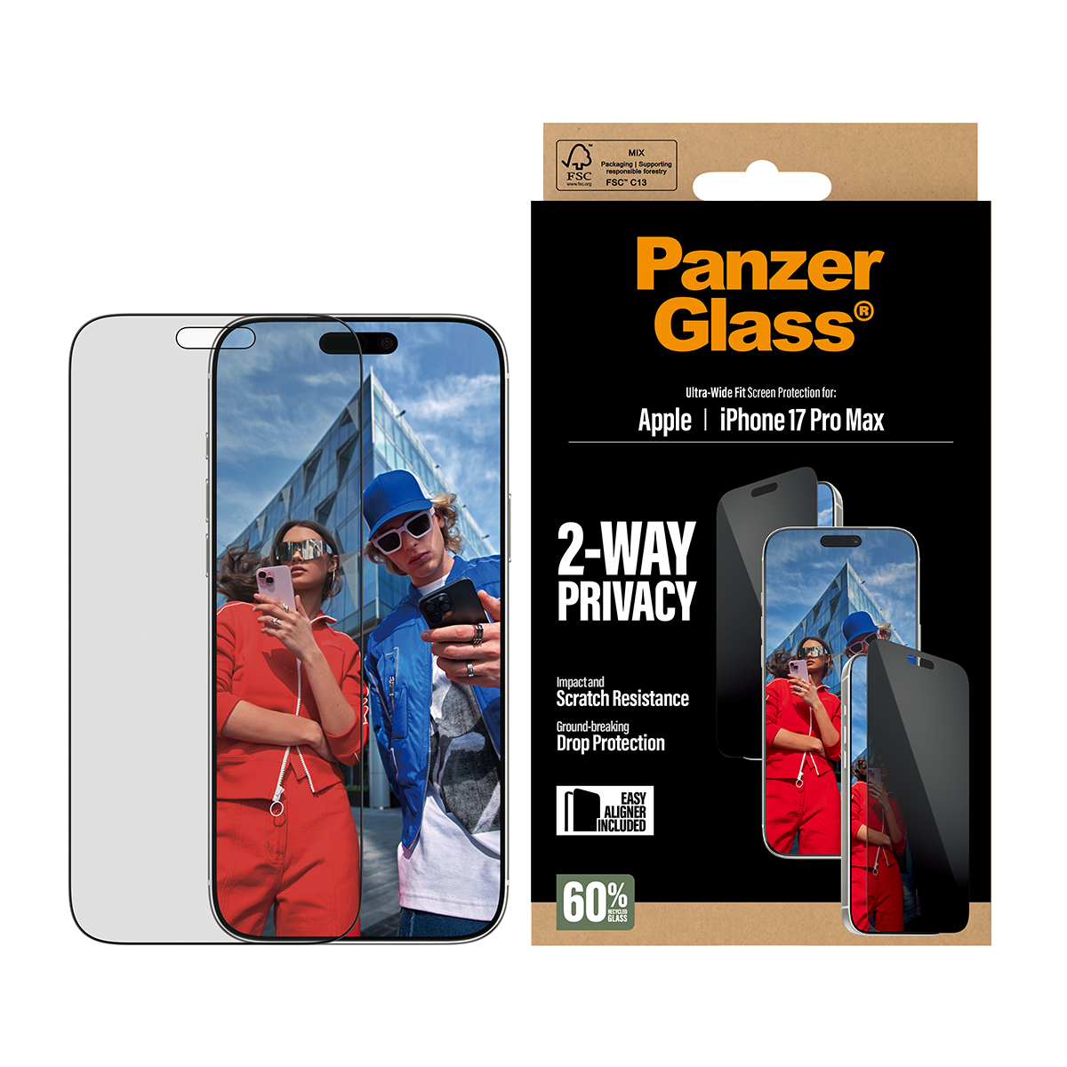 2-WAY PRIVACY SCREEN PROTECTOR PRO MAX ULTRA-WIDE FIT W. EASYAL
