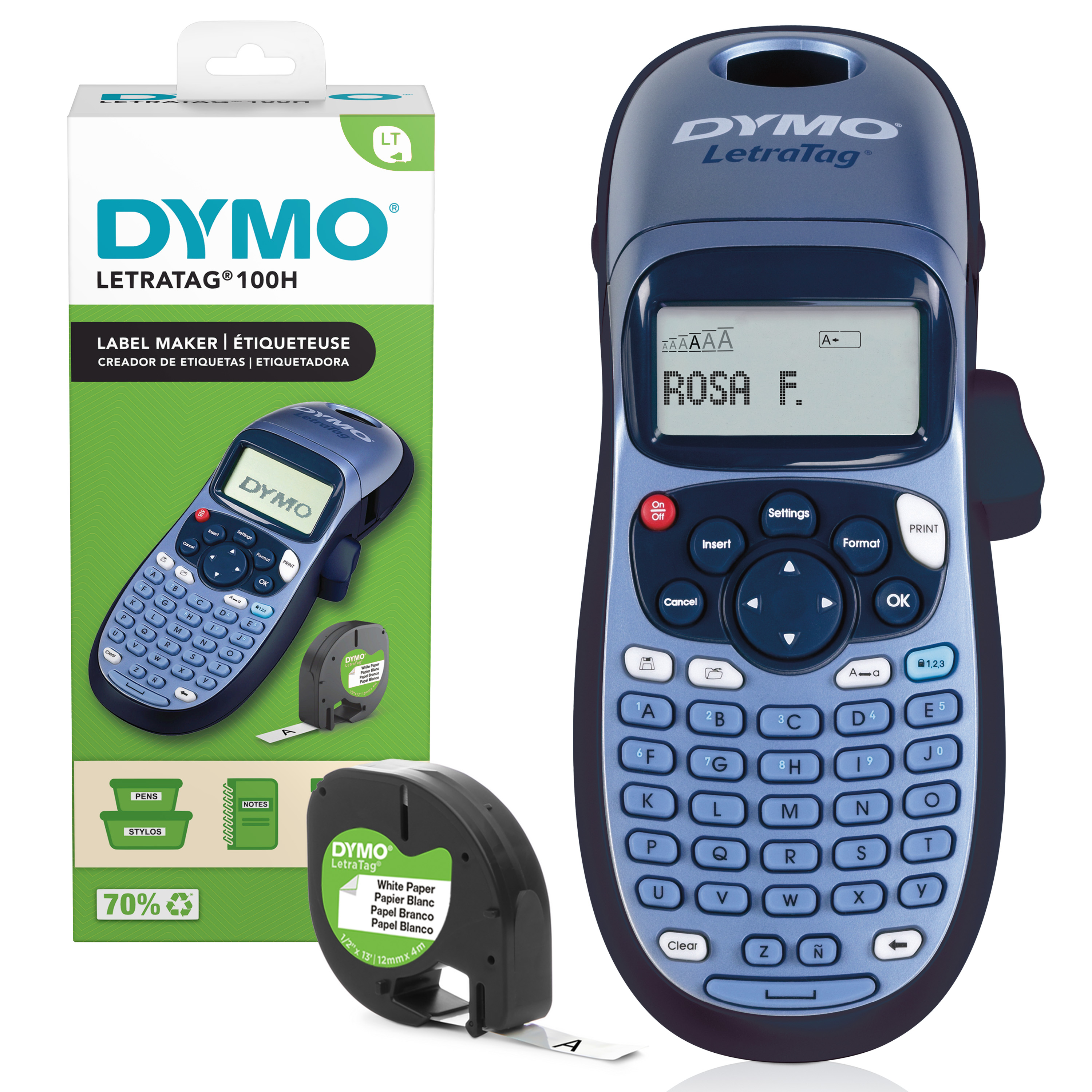DYMO LetraTag LT-100H blau Handgerät ABC-Tastatur