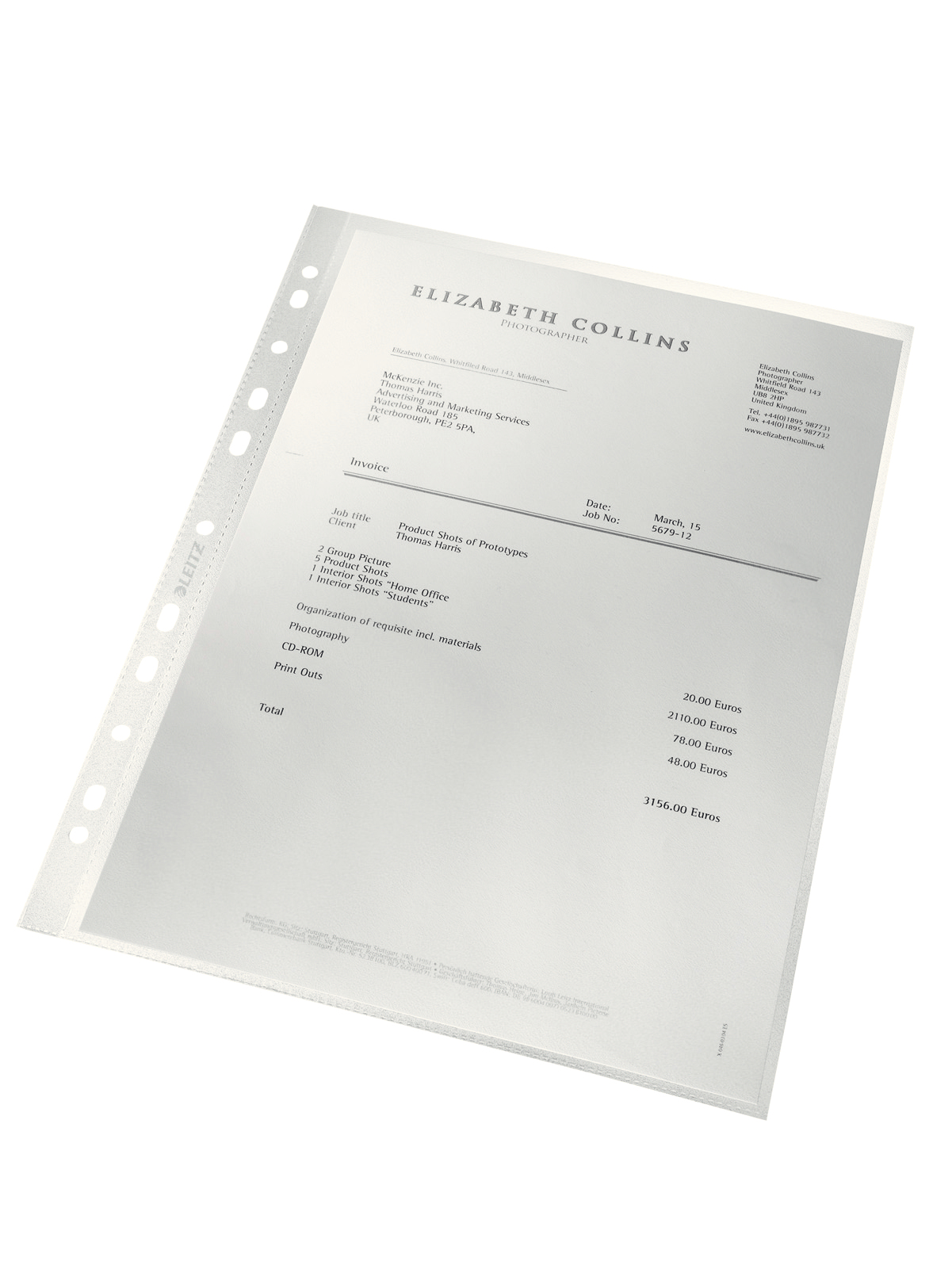 LEITZ Prospekthüllen Recycle 4791 DIN A4 transparent genarbt 0,10 mm, 25 St.
