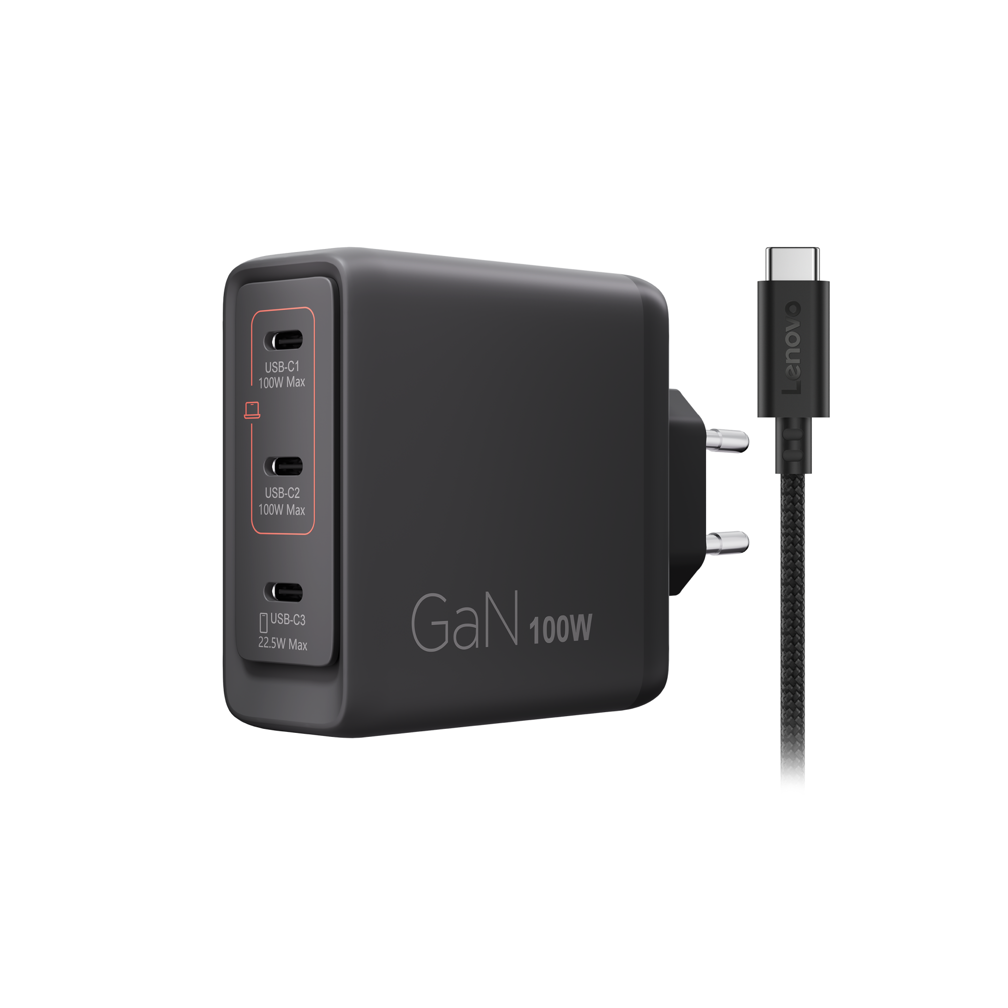 LENOVO MULTI-PORT USB-C 100W GAN CHARGER BLACK -EU
