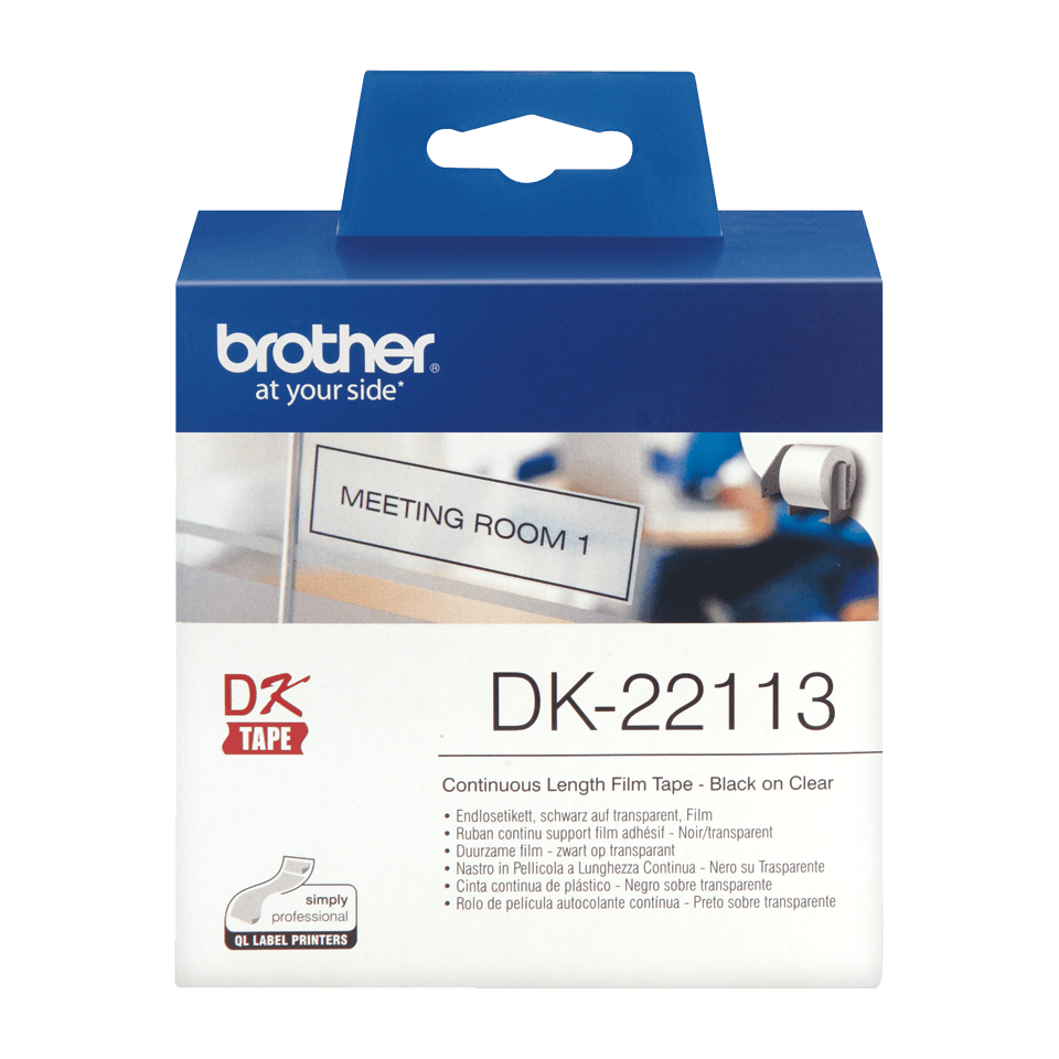 brother Endlosetikett für Etikettendrucker DK22113 transparent, 62,0 mm, 1 x 1 Etiketten