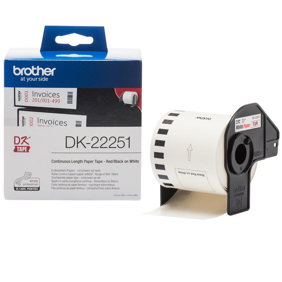brother Endlospapierrolle für Etikettendrucker DK22251 weiß, 62,0 mm, 1 x 1 Etiketten