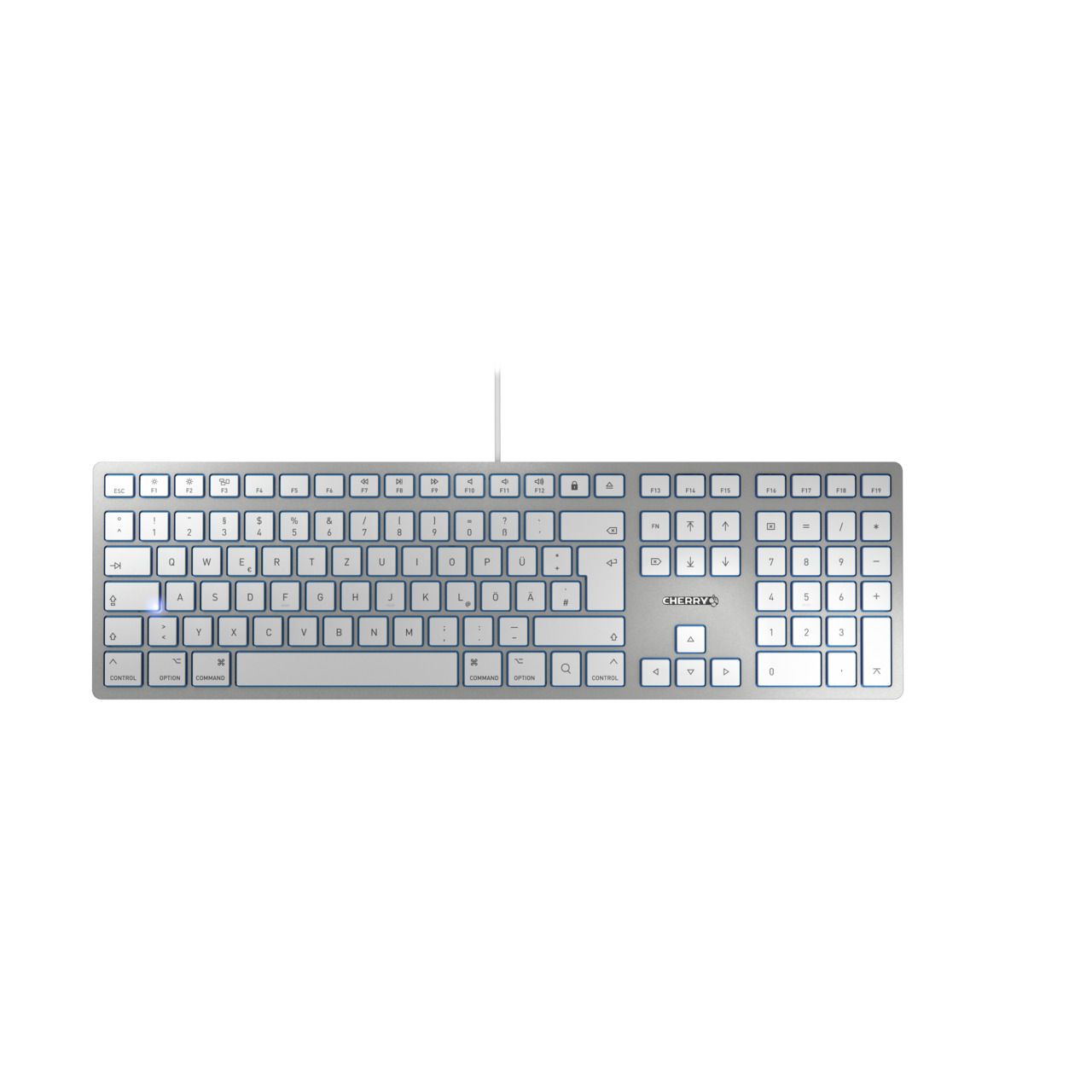 CHERRY KC 6000 SLIM for MAC Tastatur kabelgebunden silber