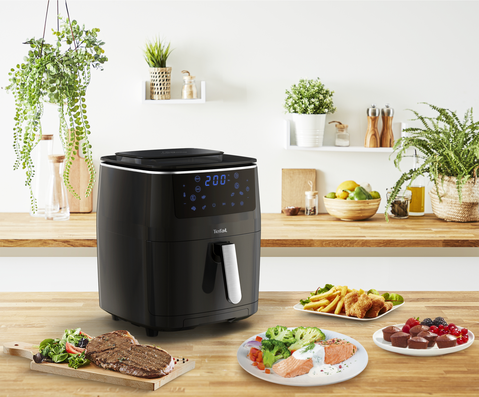 Tefal FW2018 Easy Fry Grill & Steam Heißluftfritteuse XXL, schwarz