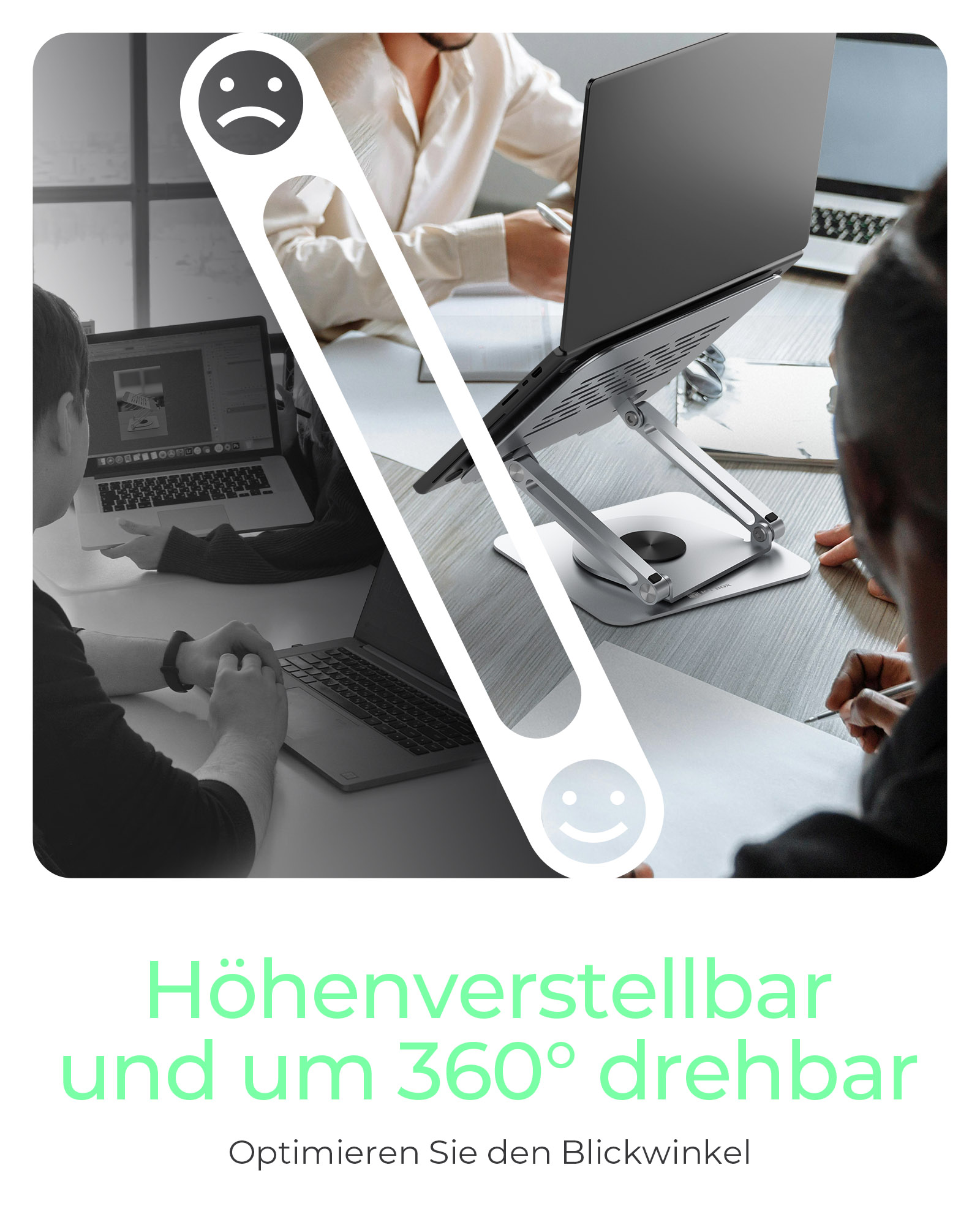 Höhenverstellbarer, drehbarer Notebook-Ständer IB-NH300-R