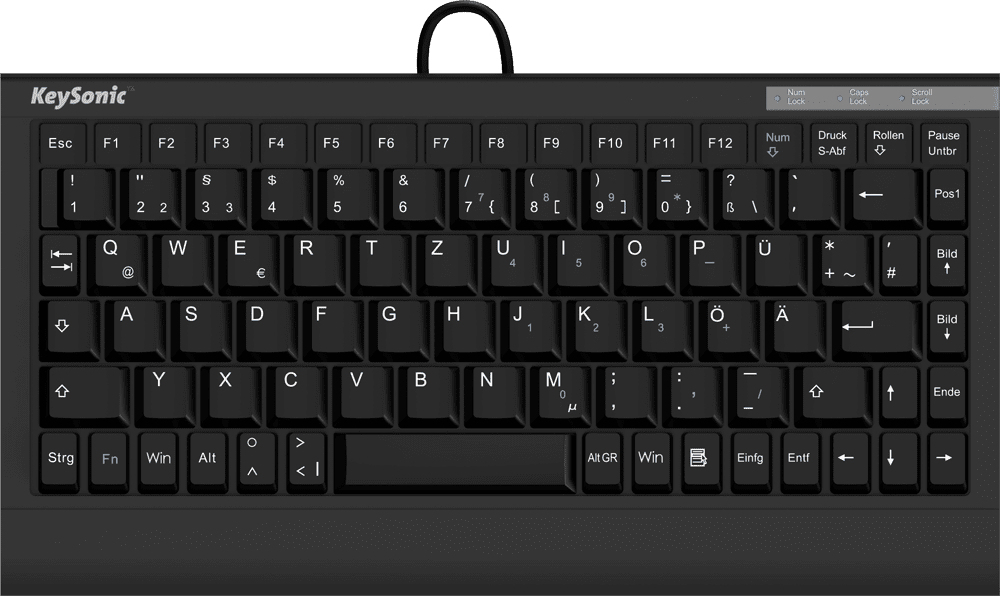 KeySonic Mini-TAS SoftSkin, PS/2-USB-Combo,BK, ACK-595C+(US)