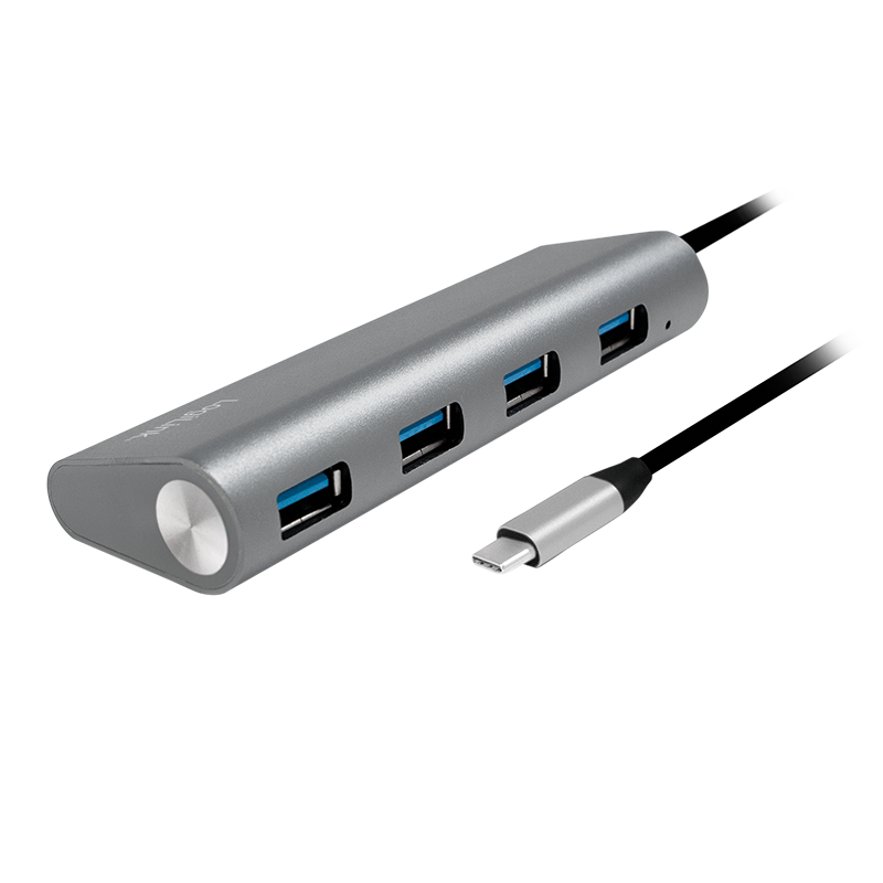 Logilink USB 3.1 HUB 4-port Type-C Aluminium grau