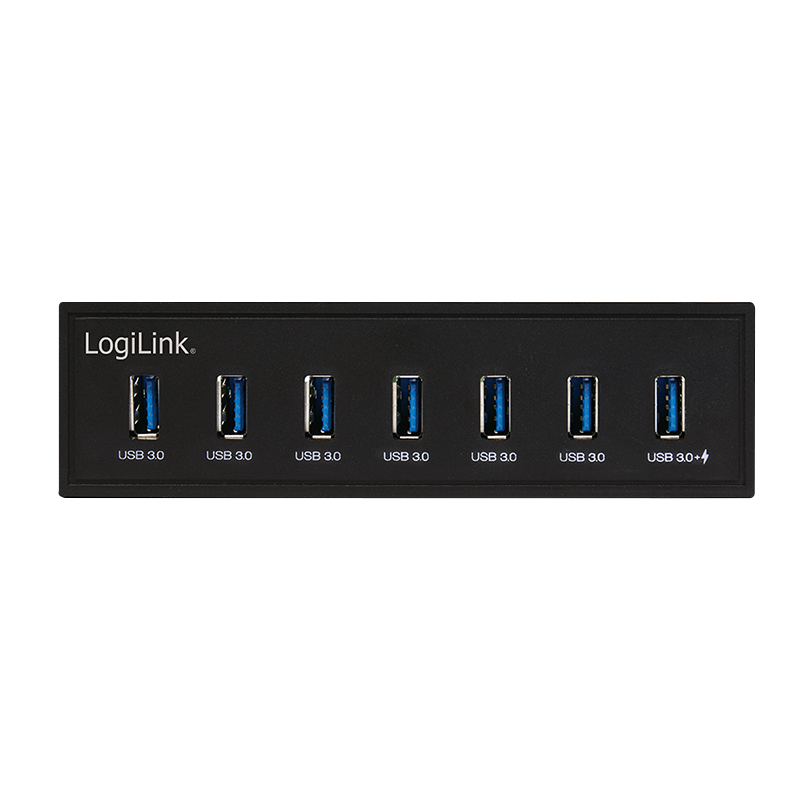 Logilink USB HUB 3.0, 7-Port, 5,25 intern + Schnelladeport