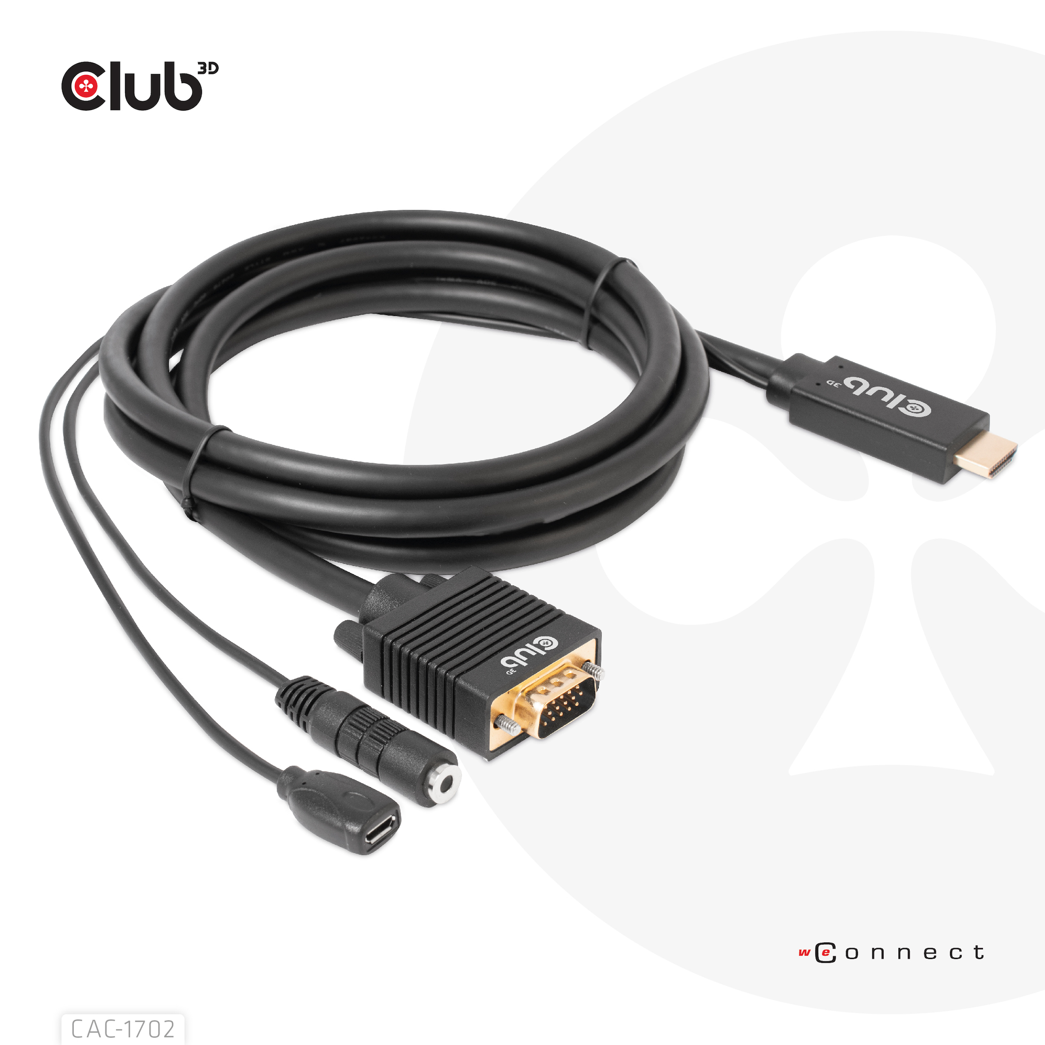 Club3D Kabel HDMI+Micro-USB-Buchse > VGA+3,5mm 2m St/Bu retail