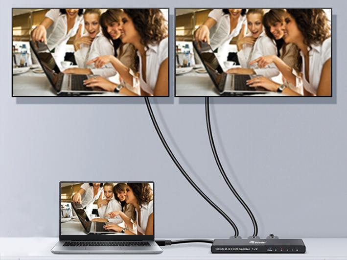 Equip HDMI2.0 2-Port Splitter Ultra Slim 4K/ 60Hz schwarz