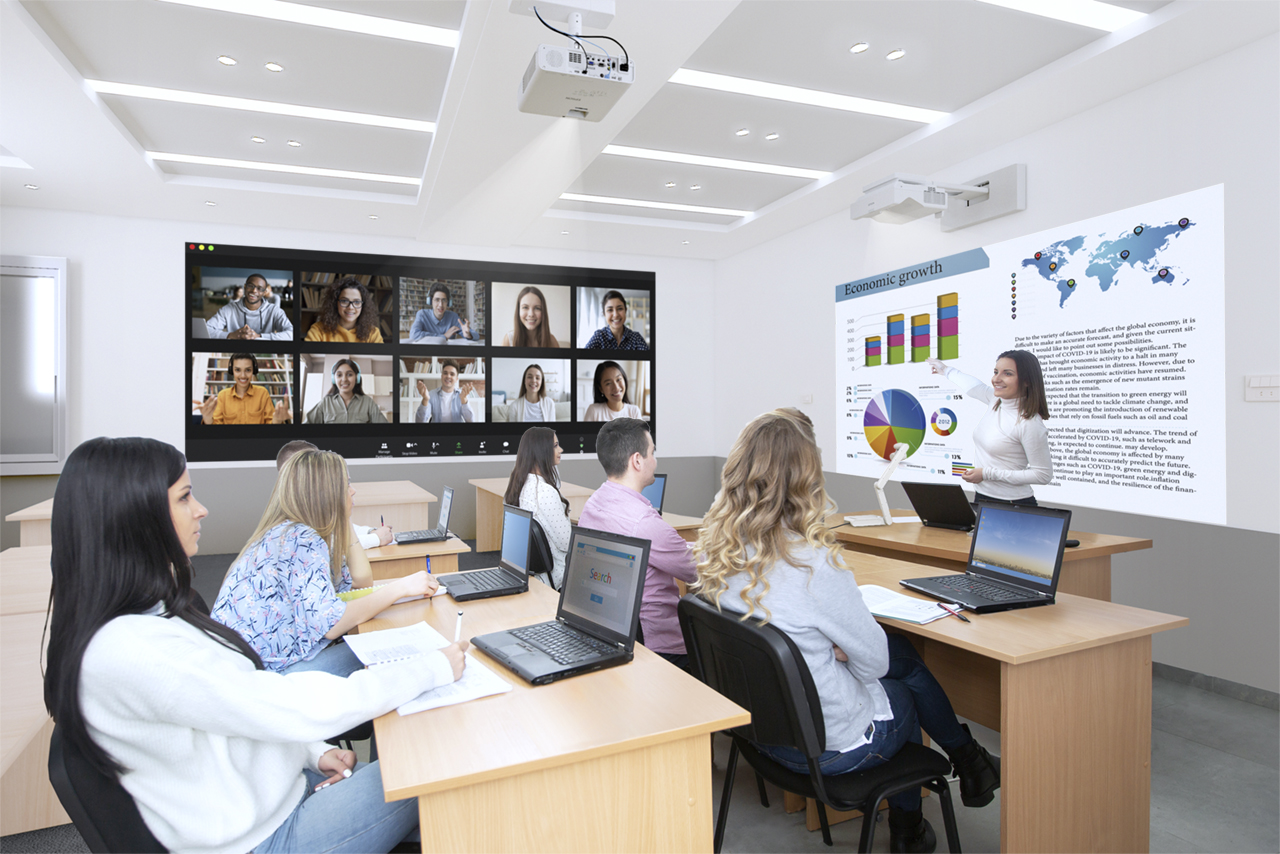 EPSON EB-L265F Projector 1080p 4600Lm projection ratio 1.32 - 2.12:1 2.500.000:1 16W speaker