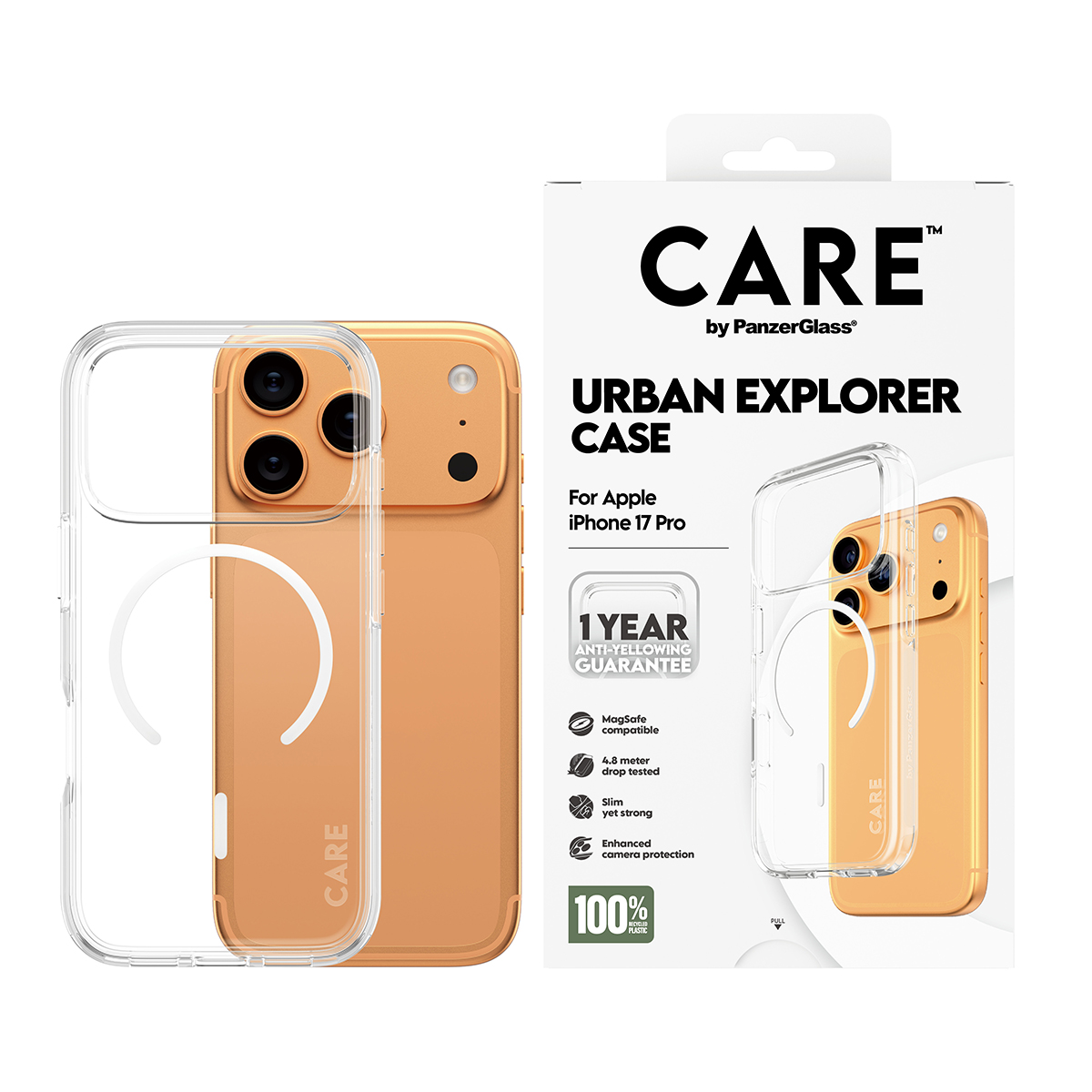 CARE BY FLAGSHIP CASE TRANSPARE EXPLORER W. WHITE MAGSAFE IPHONE