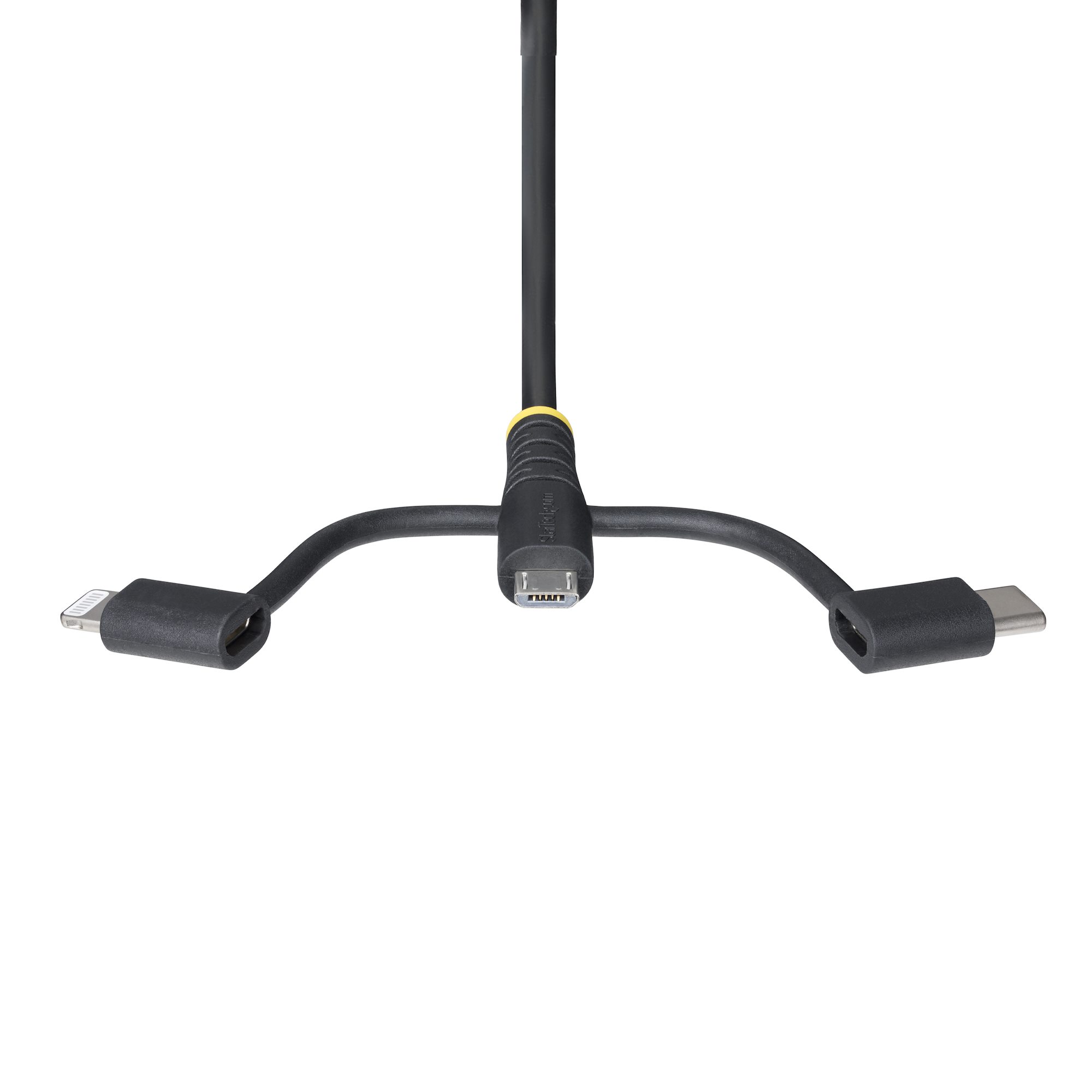 StarTech.com Robustes USB Multi Ladekabel 3-in-1 1 m Apple Mfi zertifiziert Schwarz