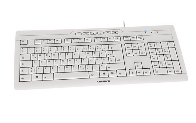 CHERRY STREAM 3.0 Tastatur Wired CH weiß/grau