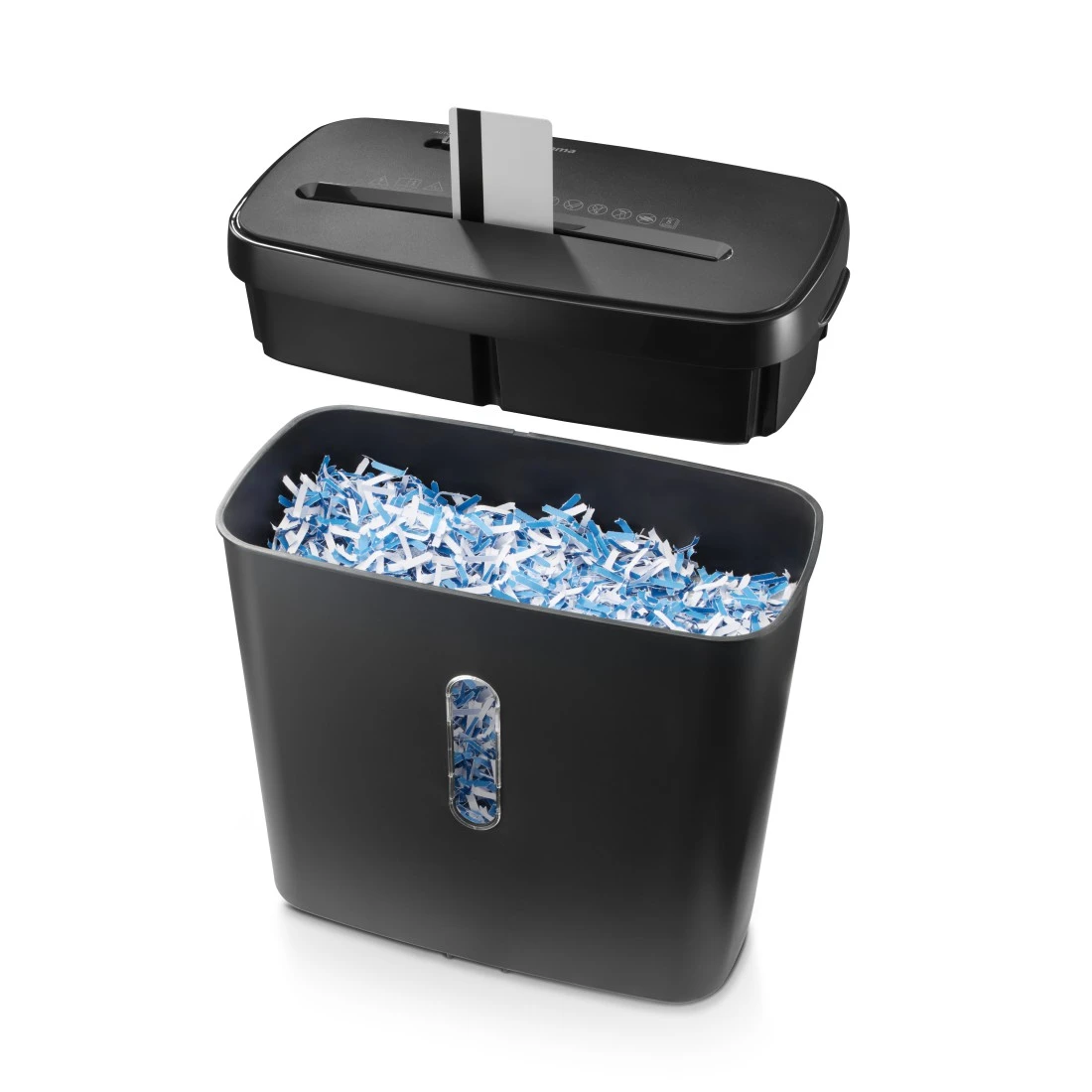 hama Safe X50 Aktenvernichter mit Partikelschnitt P-4, 4 x 39 mm, bis 5 Blatt, schwarz