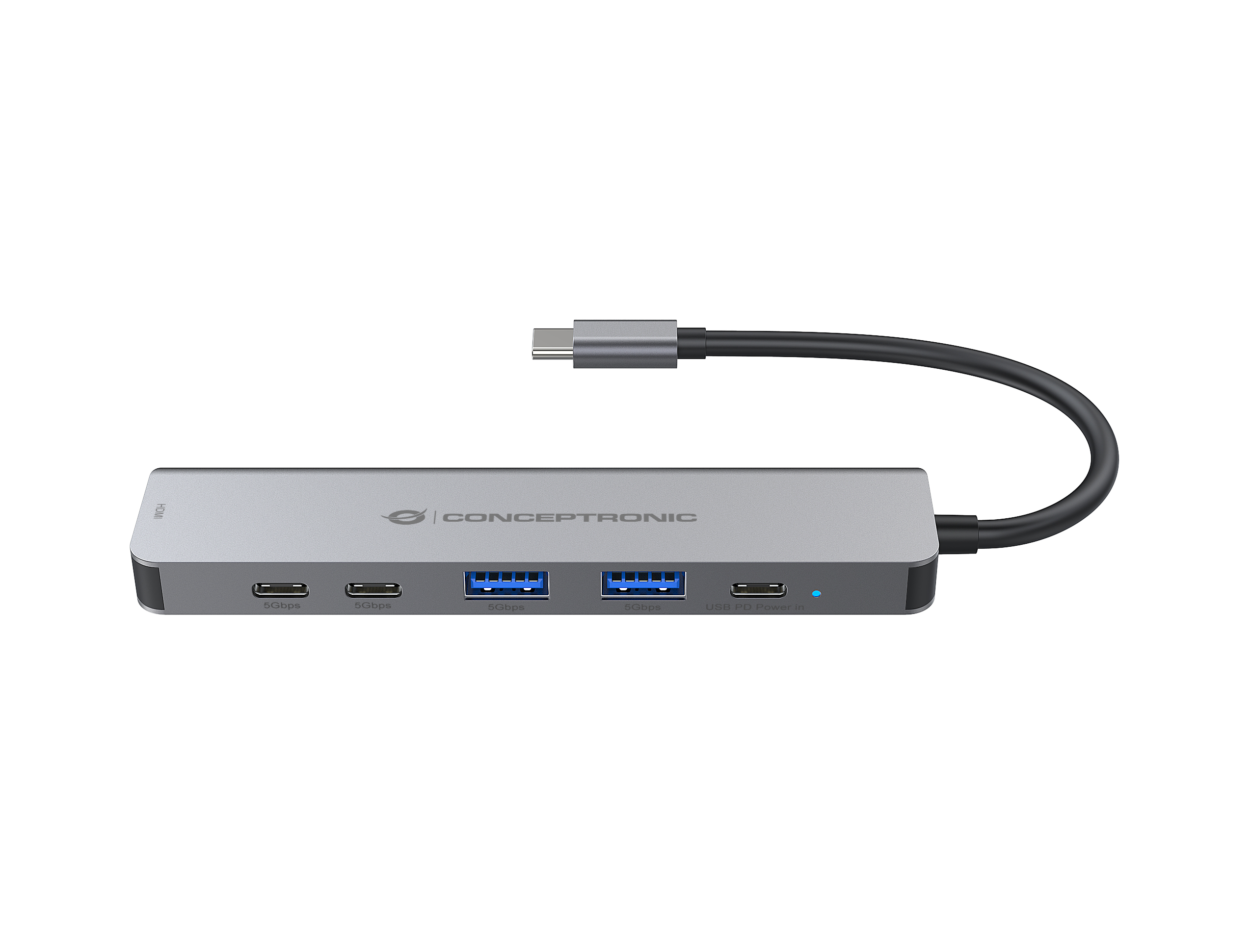 CONCEPTRONIC 6-1 Dock USB-C->HDMI/2xUSB-A/2xUSB-C/+ 25cm gr