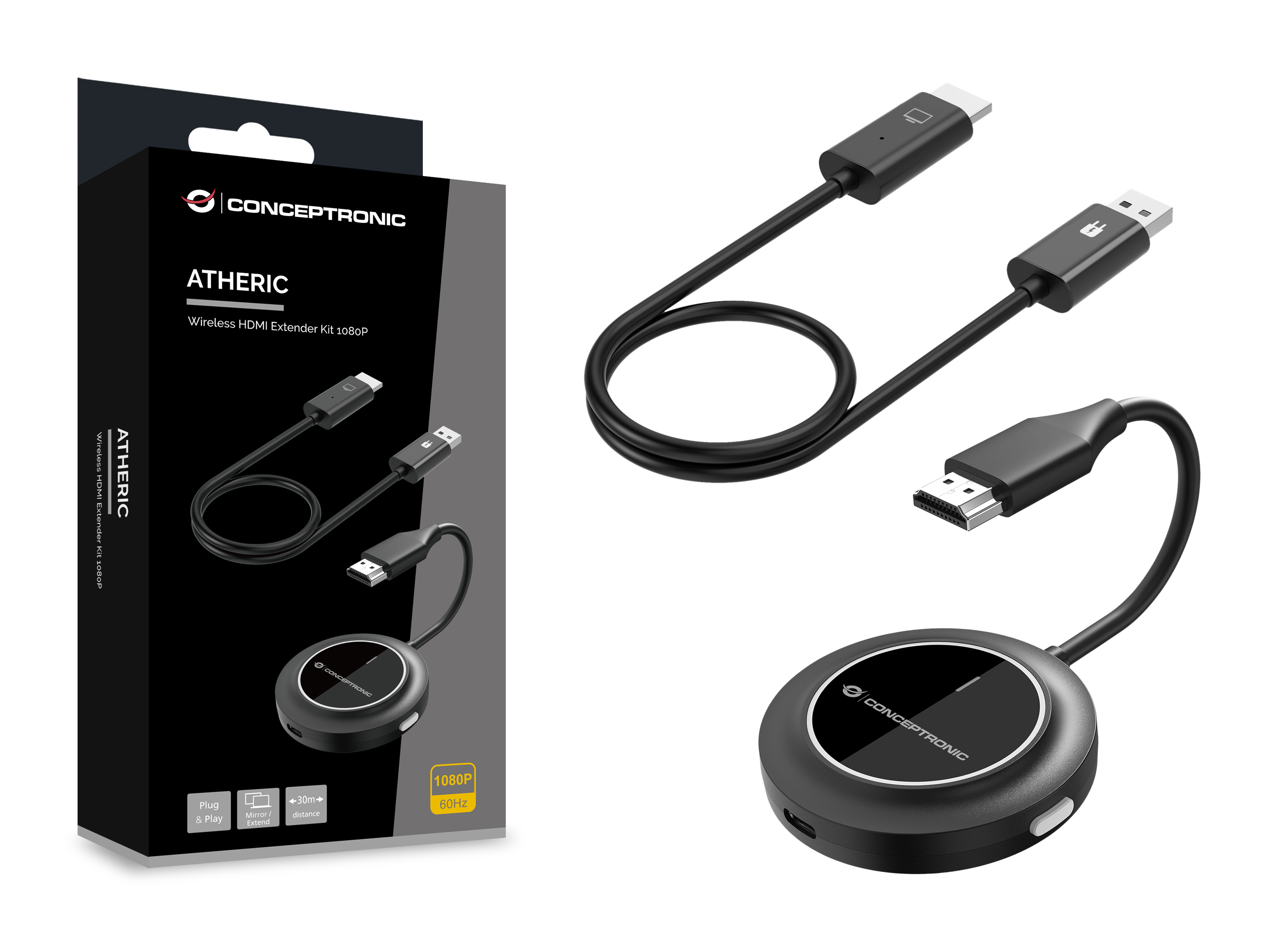 CONCEPTRONIC Adapter HDMI Wireless/Erweit. 1080P/60Hz 30m sw