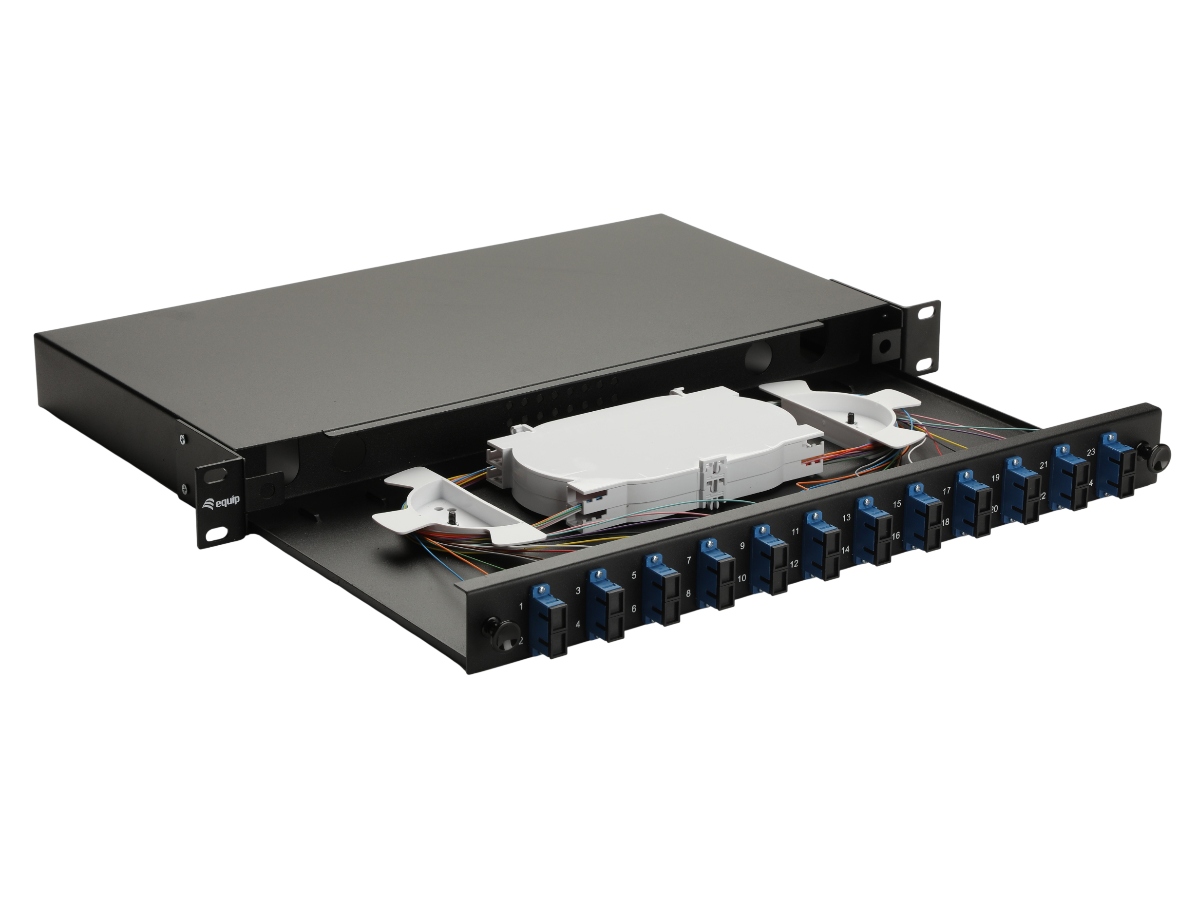 Equip LWL-Spleißkasten 12-Port SC-Duplex OS2 1U komplett sw