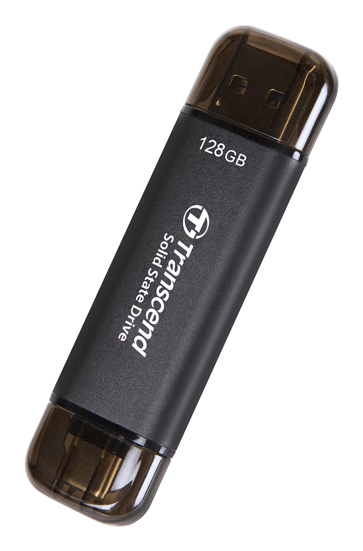 TRANSCEND 128GB External SSD ESD310C USB 10Gbps Type C/A Black