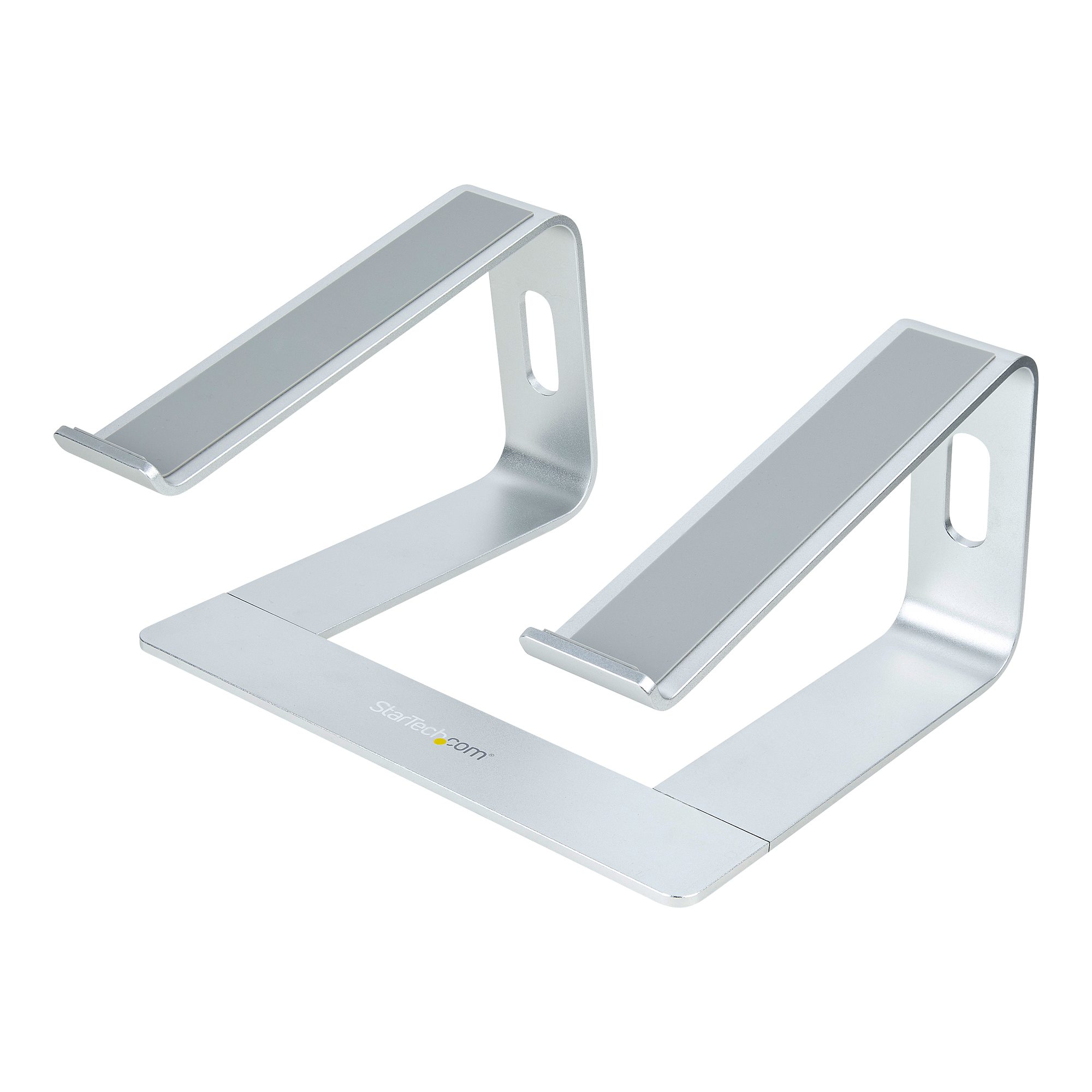 STARTECH.COM Laptop Stand for Desk Supports 5kg/11lb Aluminum/Silver Ergonomic Laptop Riser Portable Laptop Holder Angled Stand