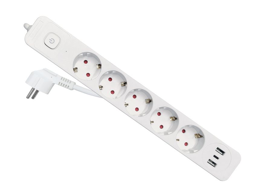 Equip Steckdosenleiste 5xSchuko/2xUSBA/USBC+Switch ÜSS Pla.