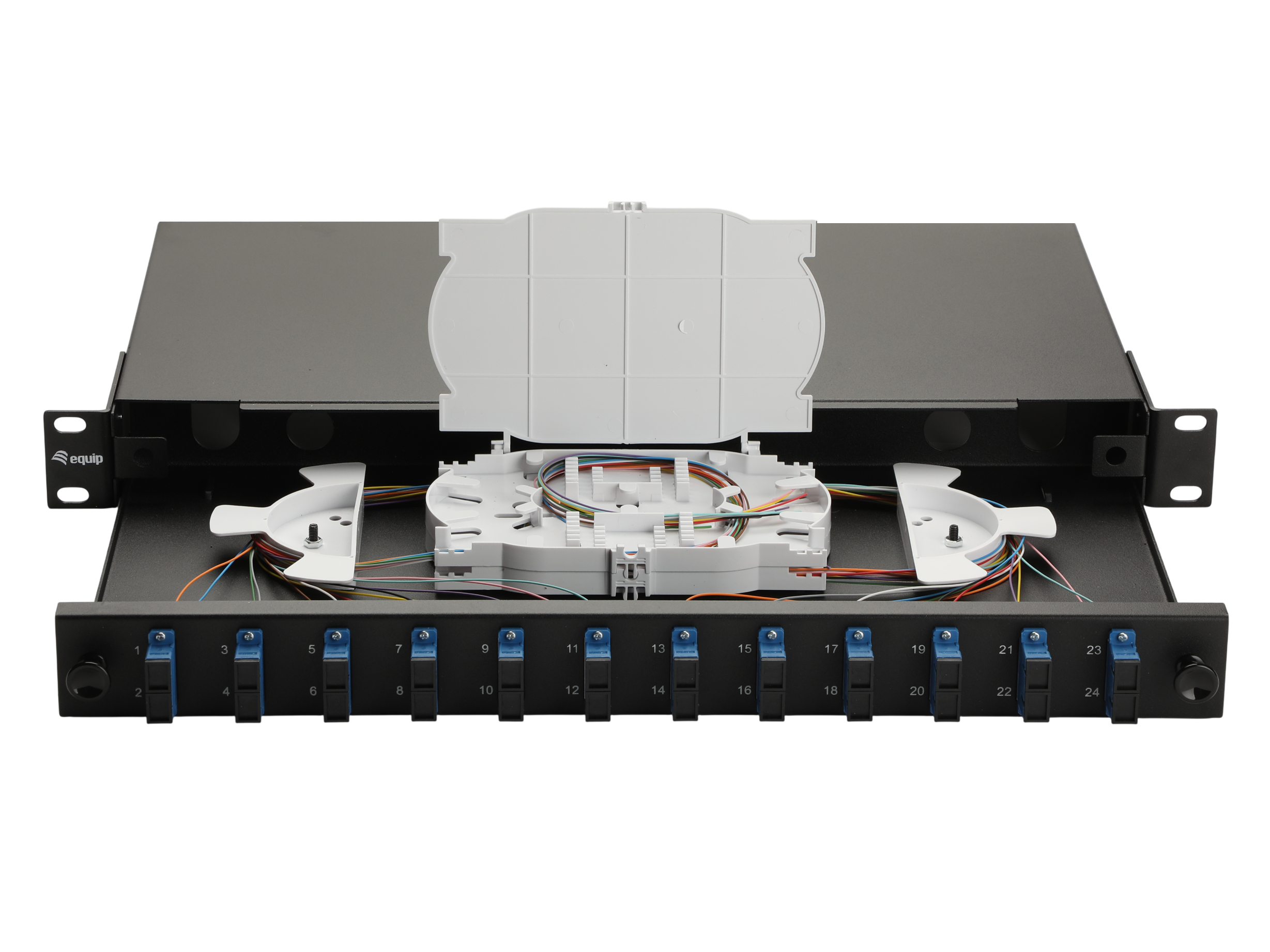 Equip LWL-Spleißkasten 12-Port SC-Duplex OS2 1U komplett sw