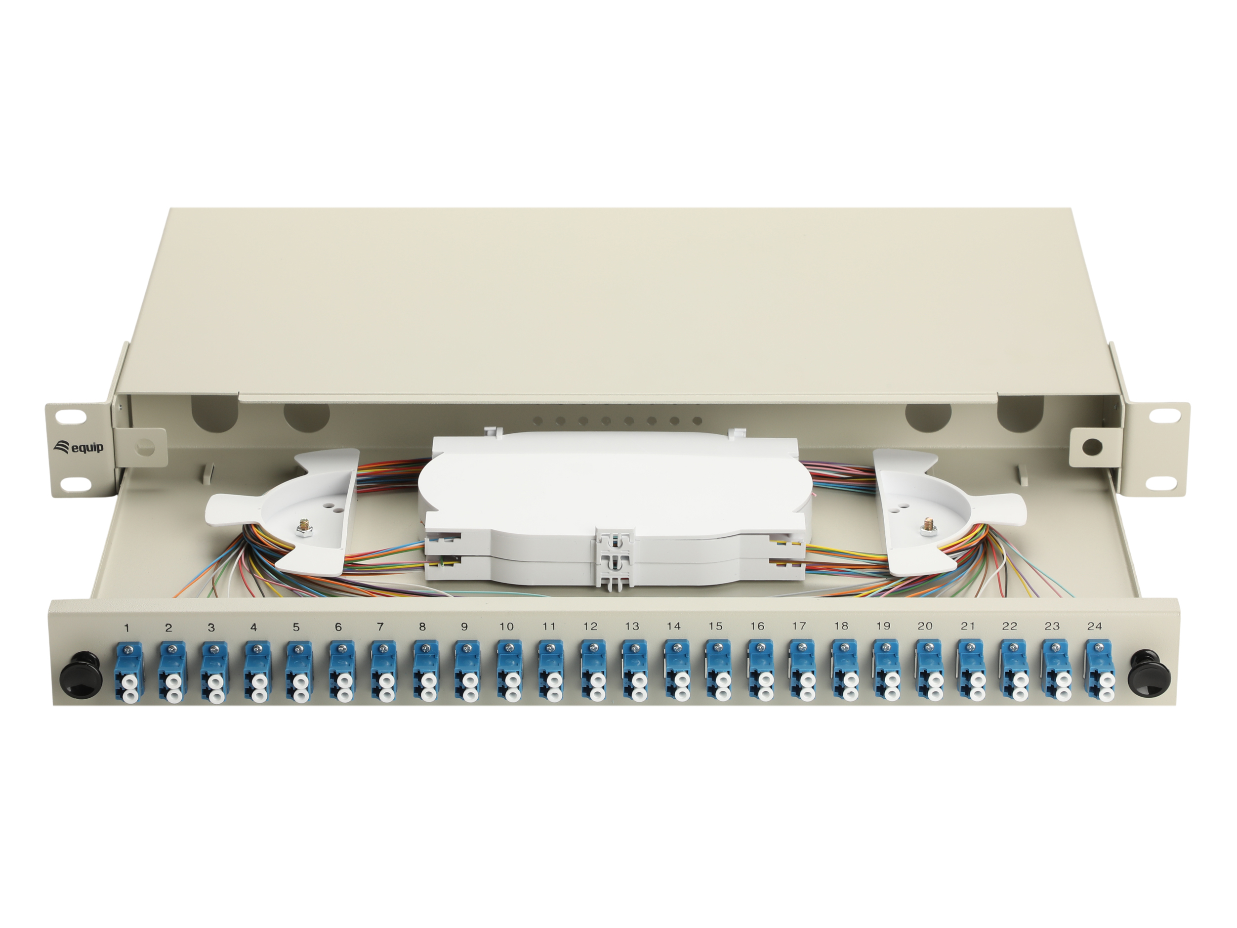 Equip LWL-Spleißkasten 24-Port LC-Duplex OS2 1U komplett gr