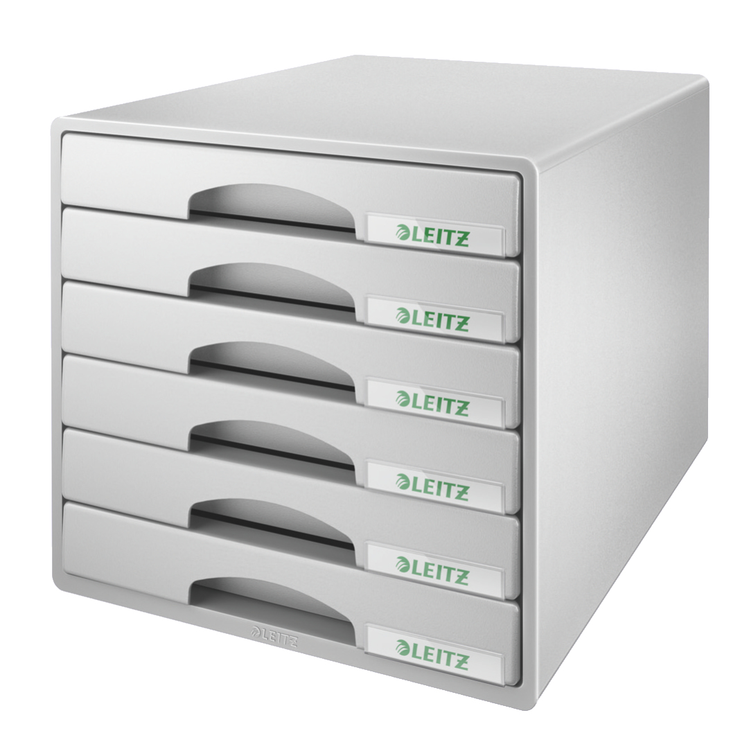 LEITZ Schubladenbox Plus grau 52120085, DIN A4 mit 6 Schubladen, 1 St.