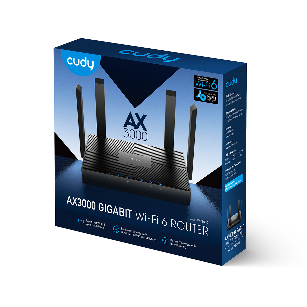 Cudy WR3000 Gigabit Wi-Fi 6 Mesh Router