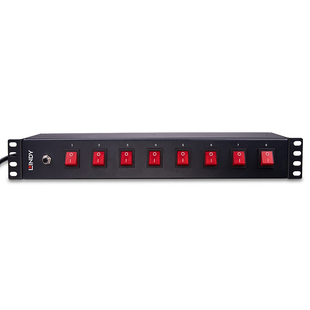 LINDY PDU 1,5HE 8-fach Schuko-Steckdosen, Schaltern Horizon.