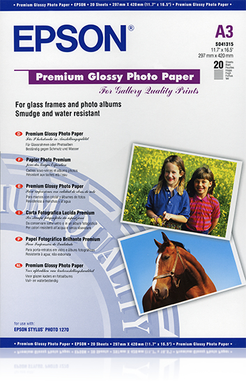 EPSON Fotopapier S041315 DIN A3 glänzend 255 g/qm 20 Blatt