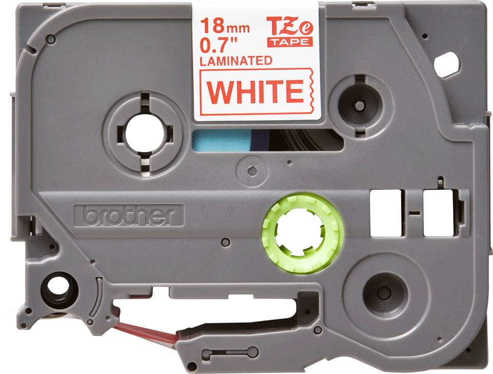 TZE-242 LAMINATED TAPE 18MM 8M RED ON WHITE