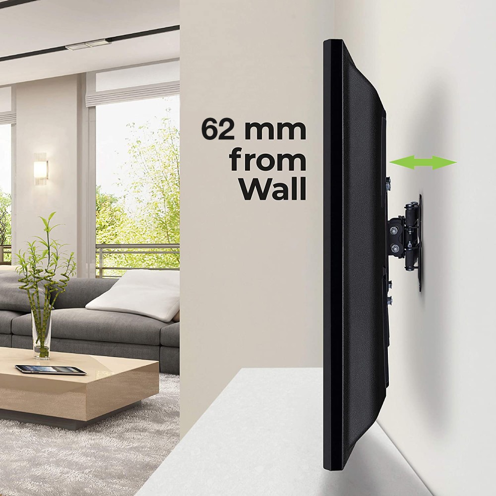 TECHLY Wandhalterung fuer 1 LCD TV LED schwarz 81,28cm-139,70cm 32-55Zoll Slim