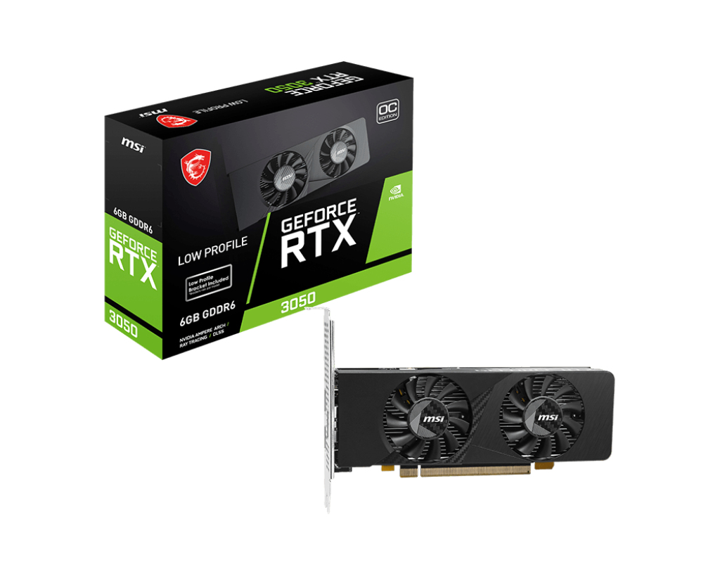 MSI RTX3050 LP E 6G OC 6GB GDDR6 HDMI DVI DP