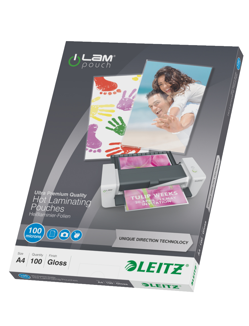 LEITZ Laminierfolien UDT glänzend für A4 100 micron, 100 St.