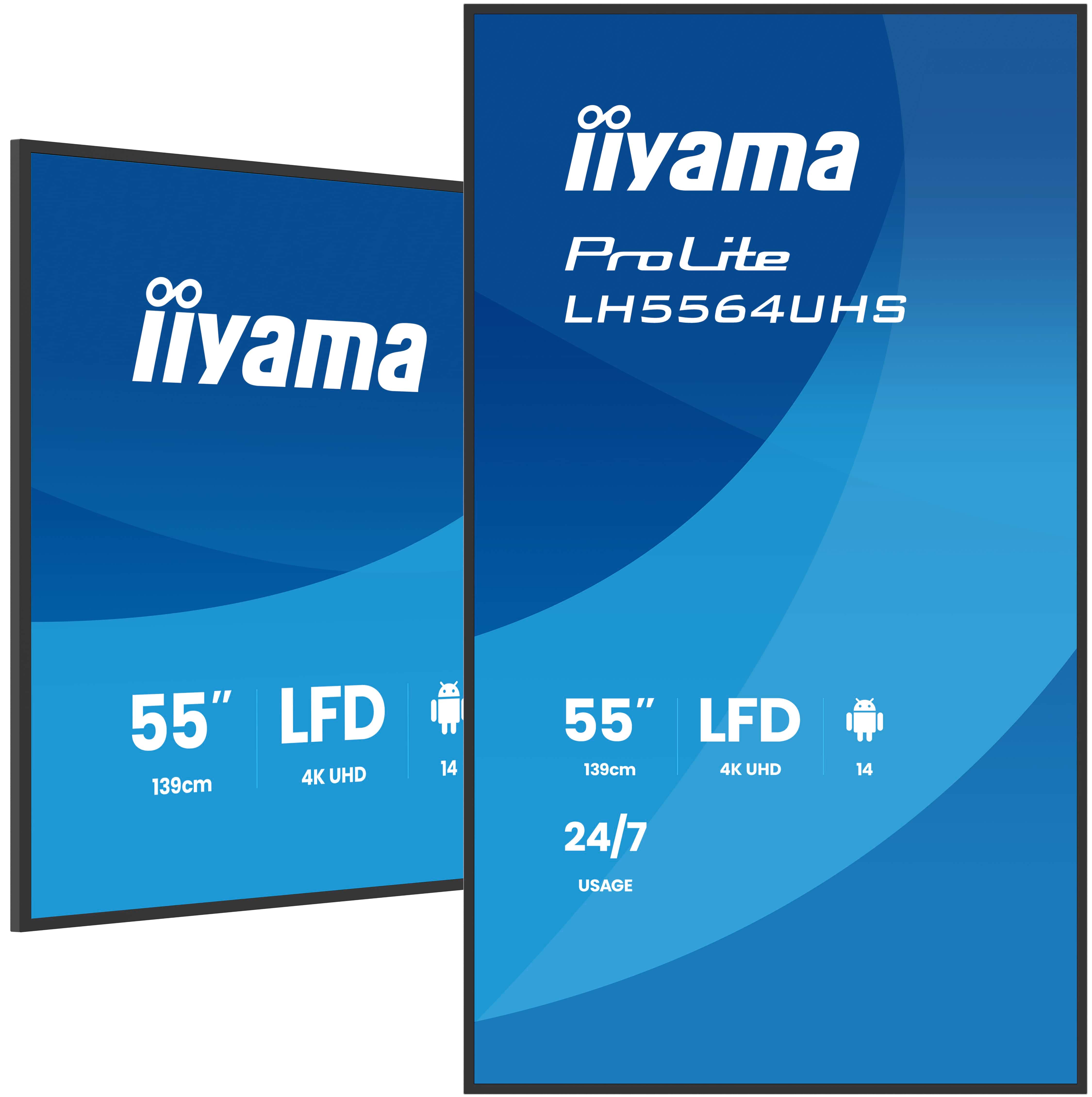 LH5564UHS-B1AG 55 IN LCD UHD 6.5MS 24/7 65MS 500CD/M 5000:1 S