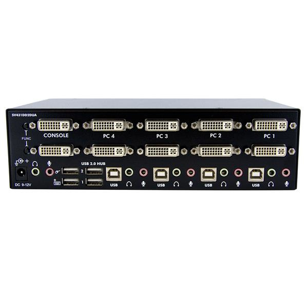 4 PORT DUAL DVI USB KVM SWITCH IN