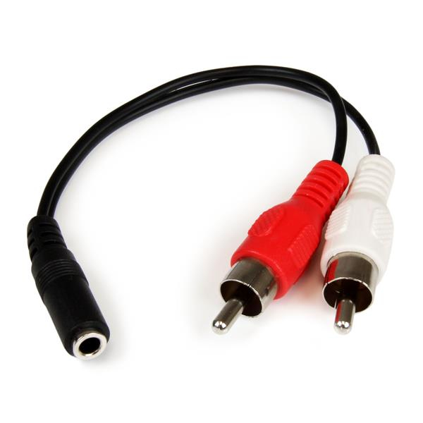 StarTech.com Audio-Kabel 15 cm 3,5 mm Klinke auf 2 x RCA Schwarz