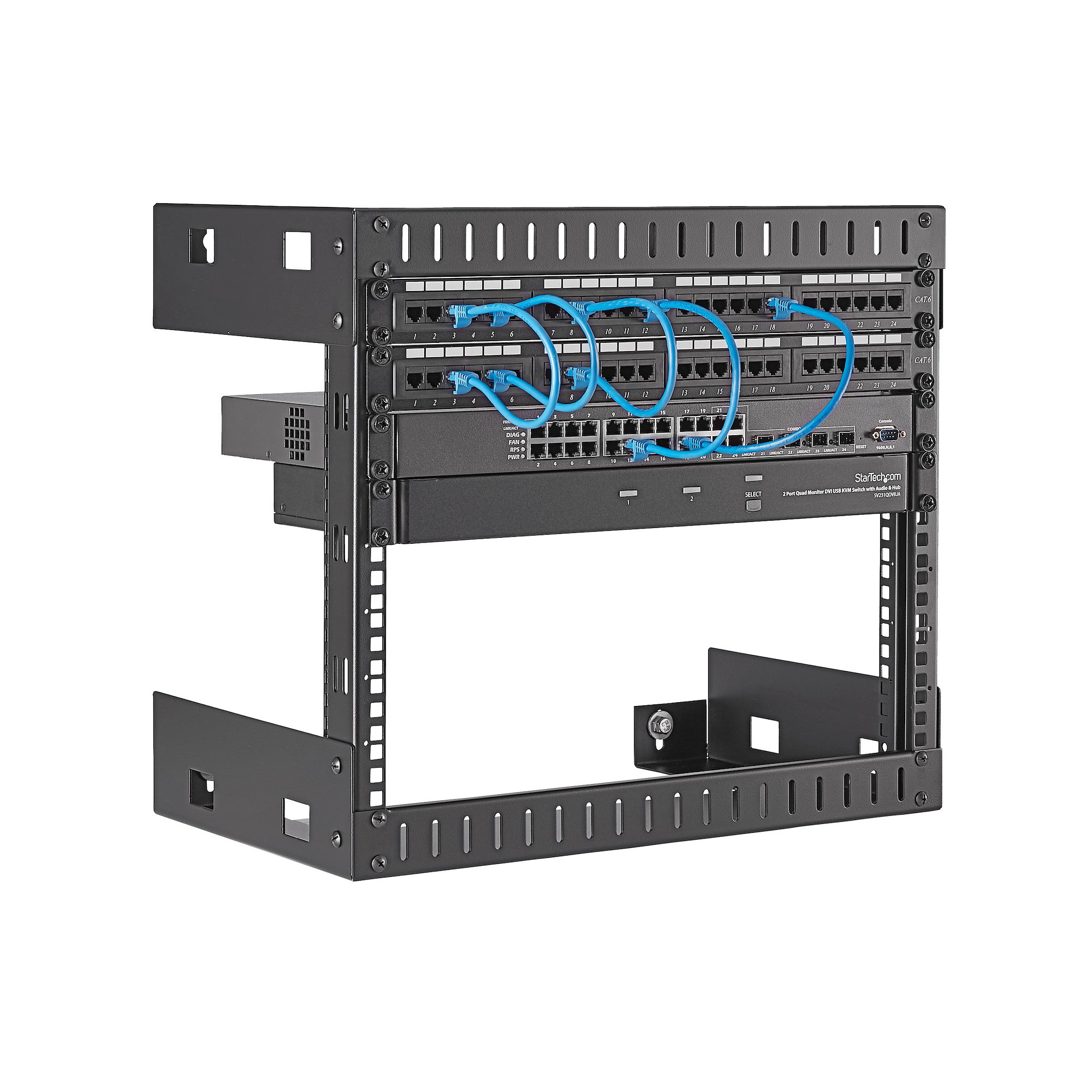 8U OPEN FRAME EQUIPMENT RACK .
