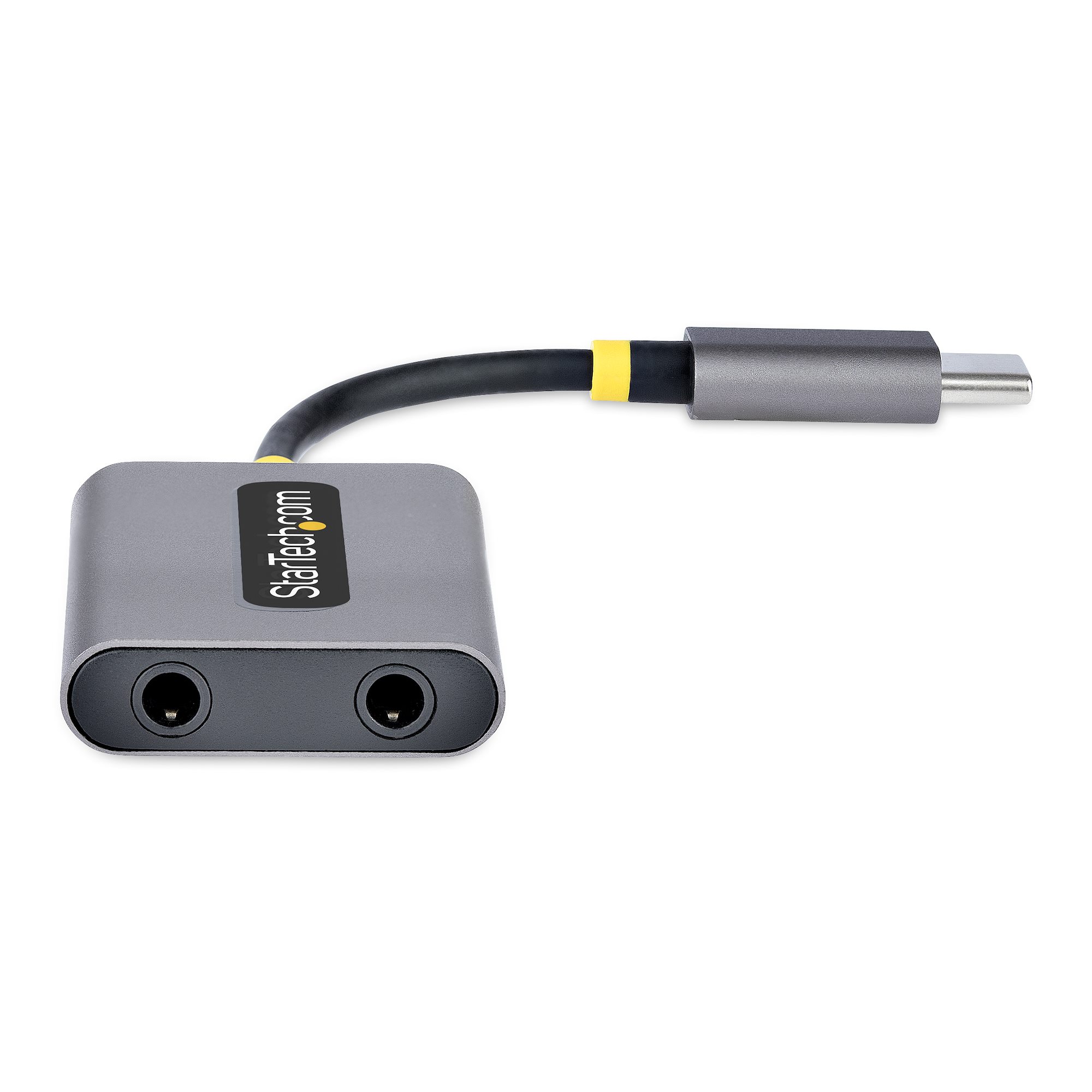 STARTECH.COM USB-C Audio Splitter USB-C Dual Kopfhörer Splitter/Adapter mit Mikrofoneingang USB-C auf Klinke für 2 Kopfhörer