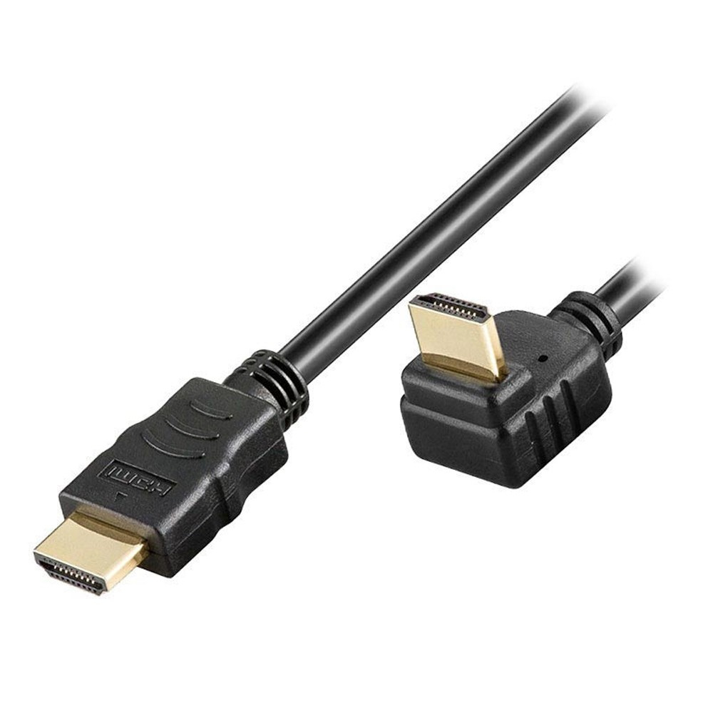 Techly HDMI Kabel High Speed mit Ethernet gewinkelt 5m sw