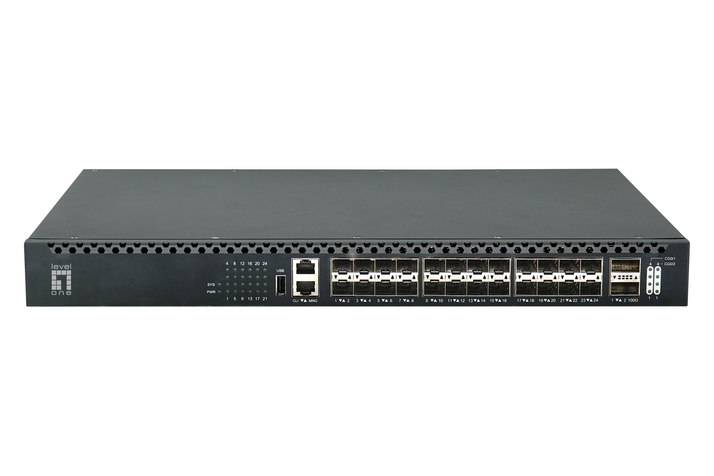 LevelOne Switch 24x10GSFP+/2x100GQSFP+ TOR 19 Managed L3