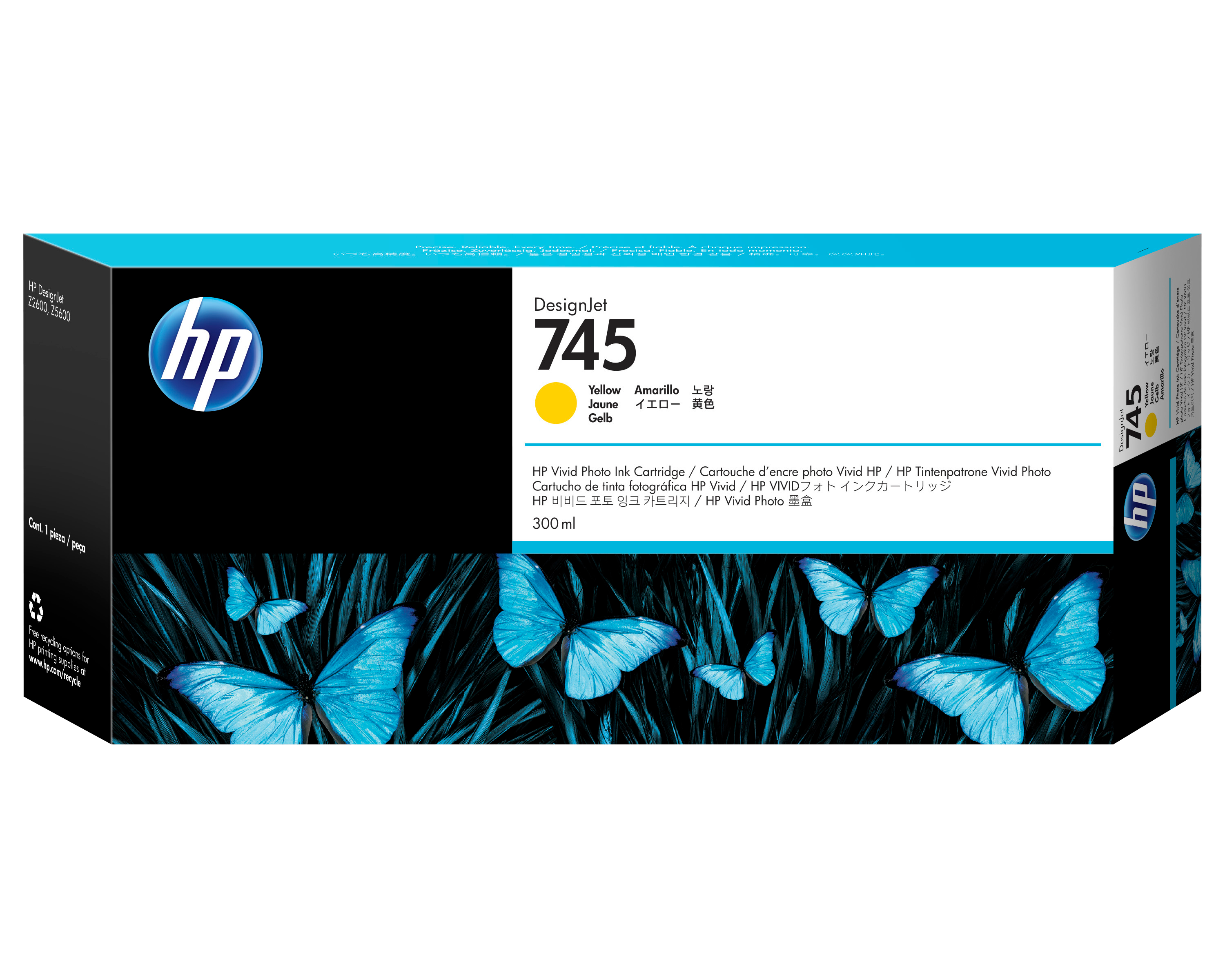 HP 745 Tintenpatrone Gelb 300 ml