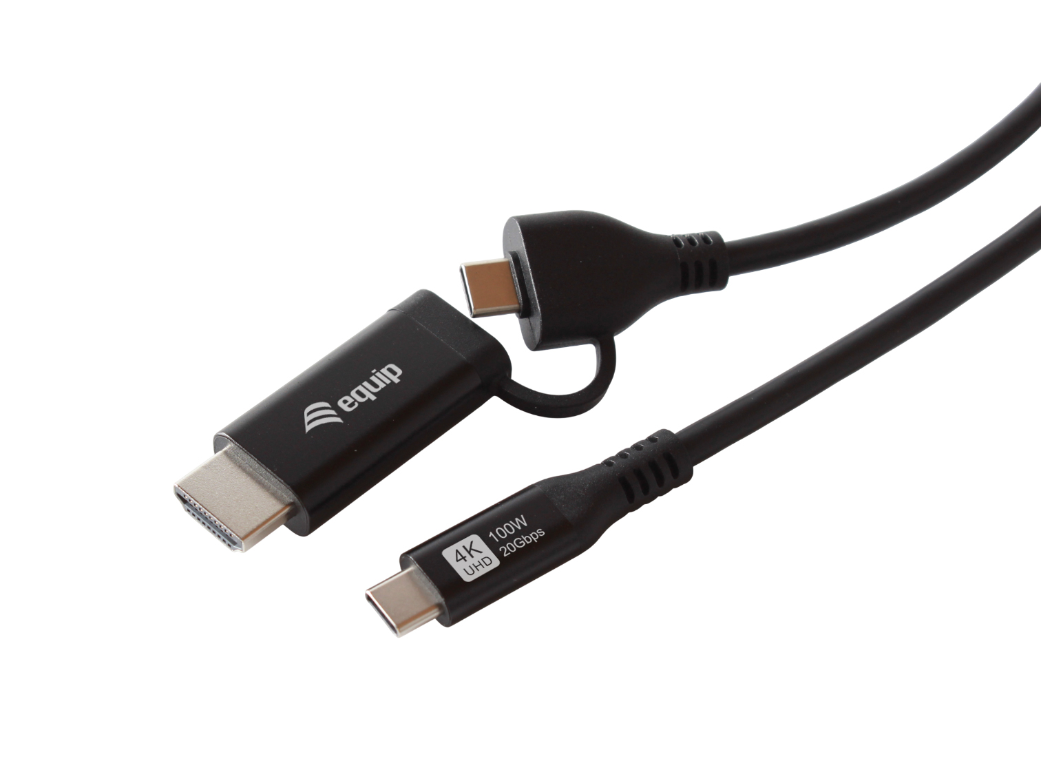 Equip Adapter USB-C->USB-C+HDMI PD100W 4K/ 60Hz 1.00m Alu.