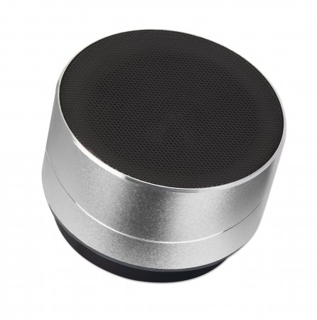 MANHATTAN Metallic LED-Bluetooth-Lautsprecher buntes Licht Bedienelemente USB-A-Port MicroSD-Kartenslot 3,5mm-Klinkenbuchse silber